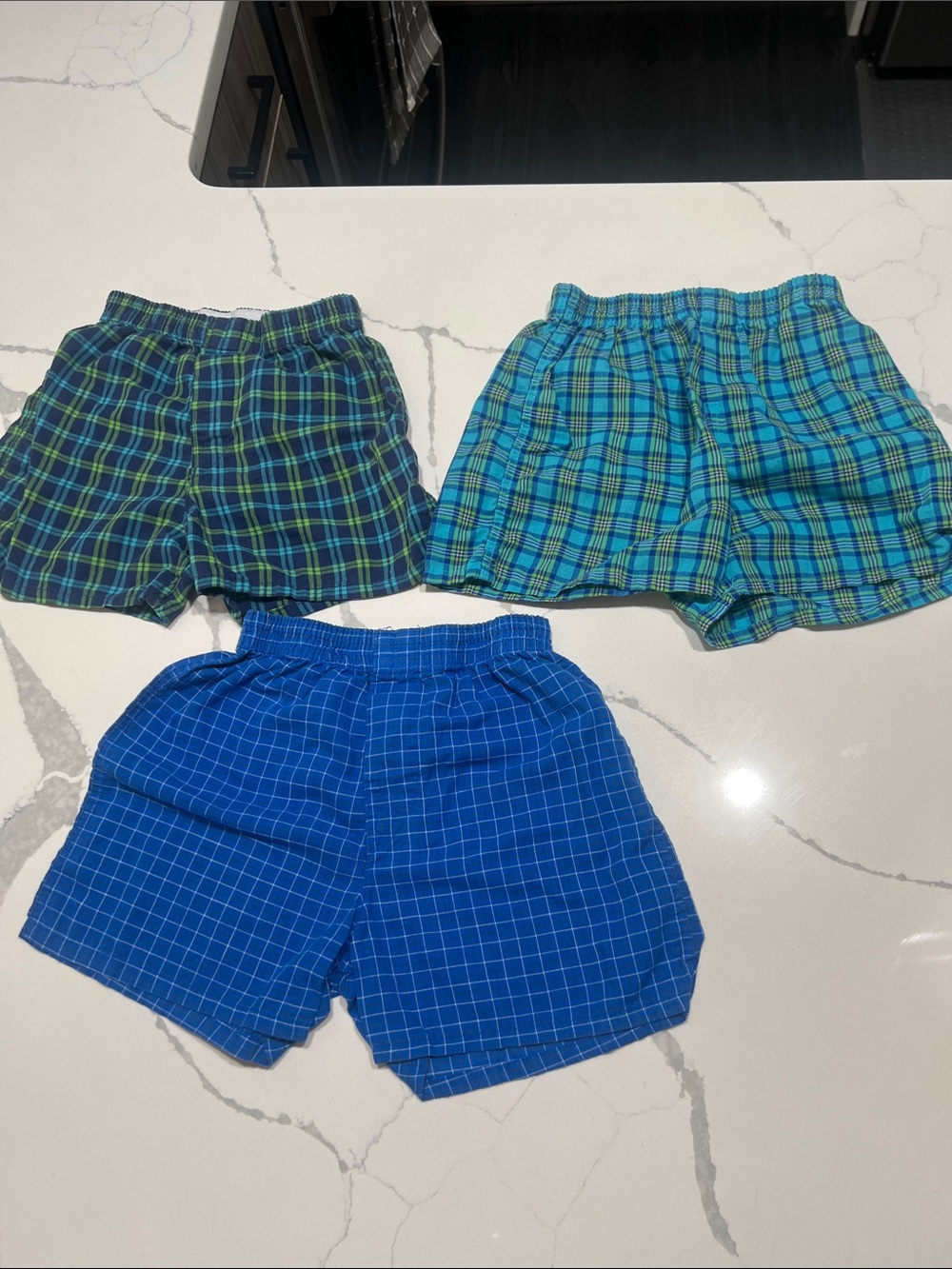 Fruit of the Loom Boys Plaid & Grid Underwear Shorts - Blue, Teal, Green